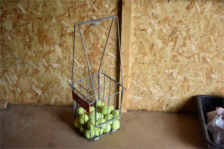 Tennis Ball Basket With Tennis Balls