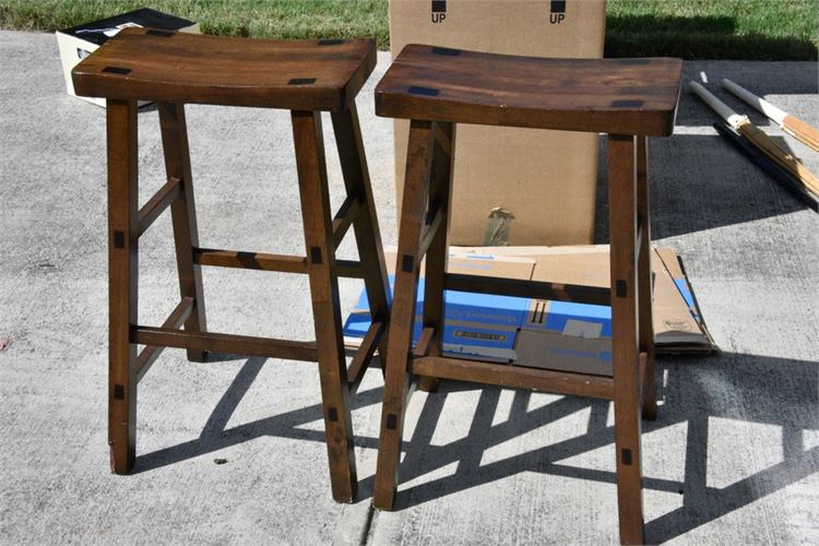 Pair Wooden Stools