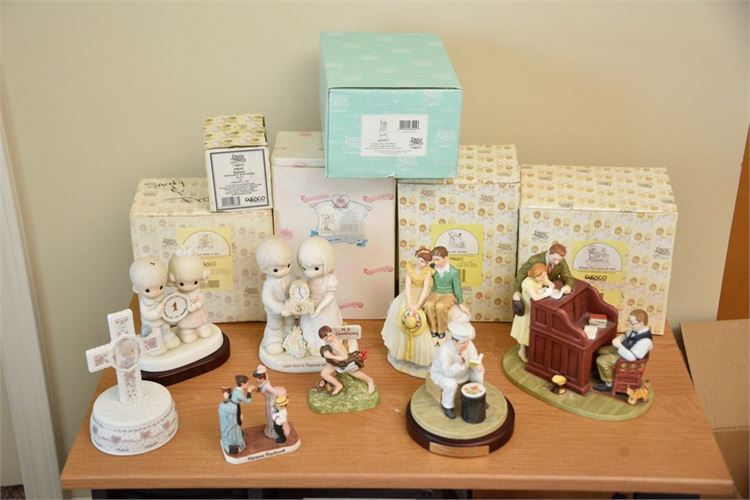 Group NORMAN ROCKWELL & PRECIOUS MOMENTS Figures