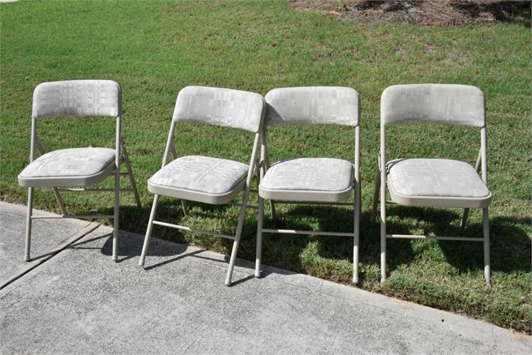 Four (4) Upholstered Folding Chairs