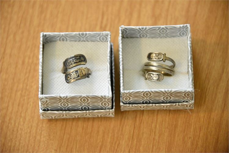 Two (2) Silver Egyptian Rings