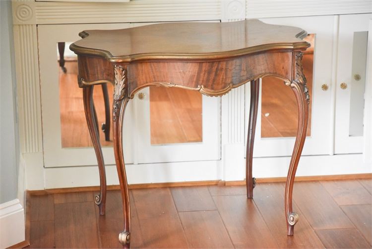 Victorian Parlor  Table With Gilt Accents