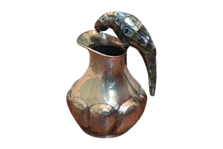 Parrot Form Silver Plated Hammered Pitcher