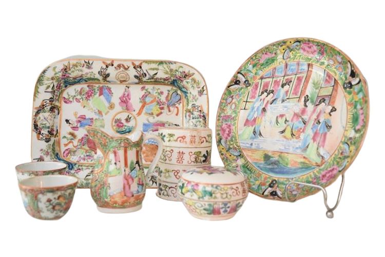 Group Chinese Rose Medalion Porcelain China