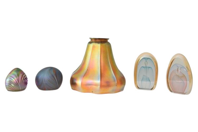 Group Iridescent and Faience Glass Objects