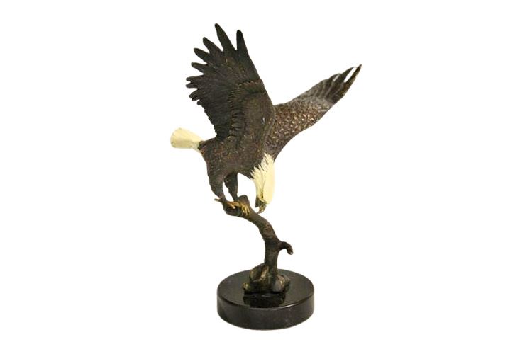 Small Bronze Eagle Sculpture