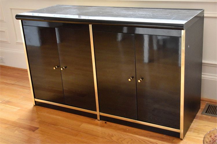Contemporary Black and Chrome Sideboard