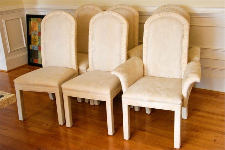 Six (6) Deco Style Upholstered Dining Chairs