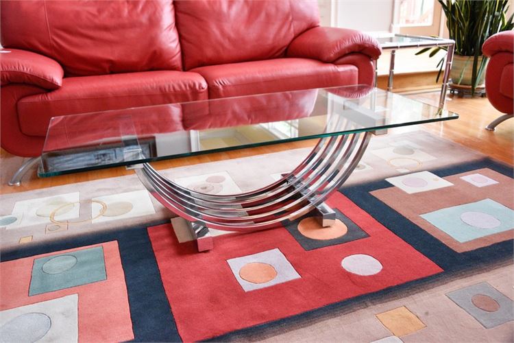 Chrome Arc Glass Top Coffee Table
