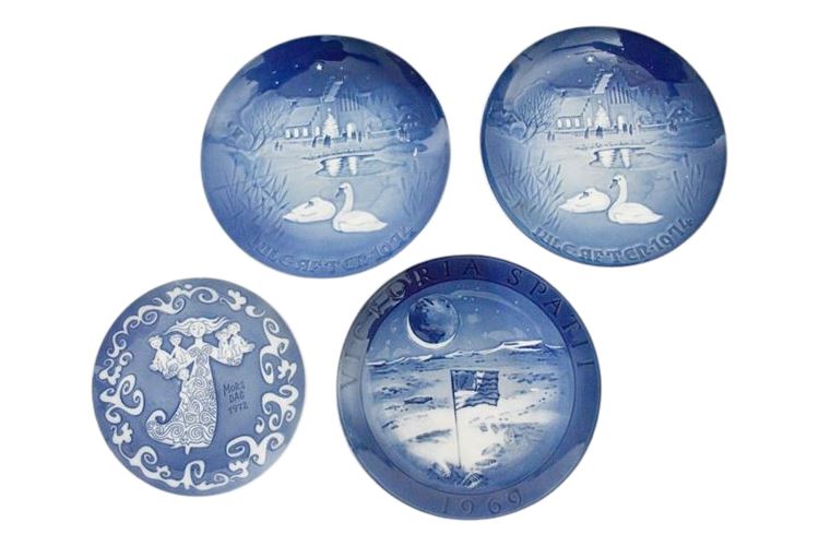 Four (4) COPENHAGEN Porcelain Plates