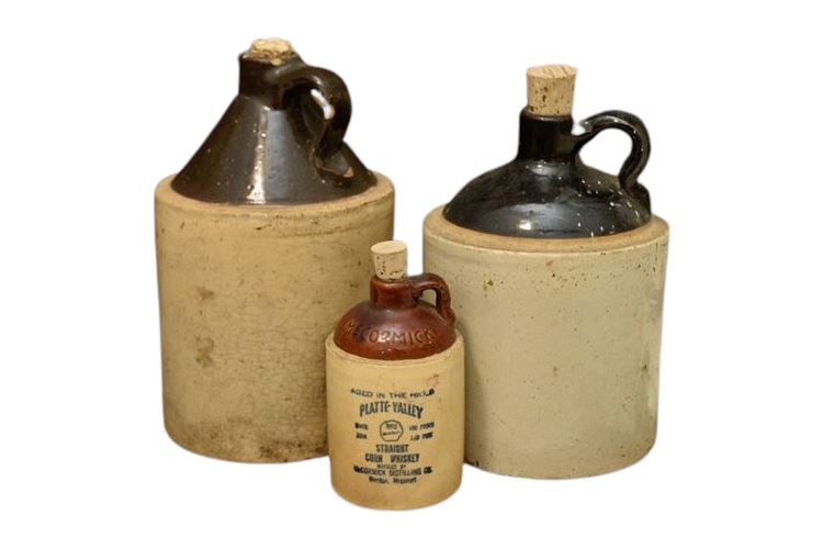 Three (3) Vintage Stoneware Jugs