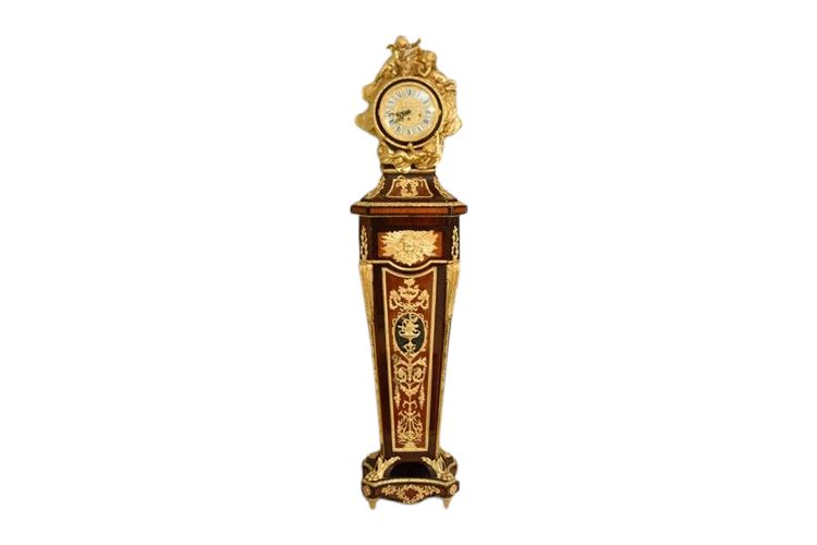 LOUIS XVI STYLE ORMOLU MOUNTED MAHOGANY REGULATOR CLOCK