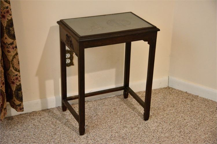 Asian Carved Wood Occasional Table