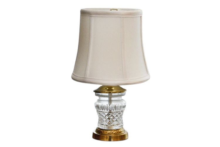 Brass and Glass Table Lamp With Shade