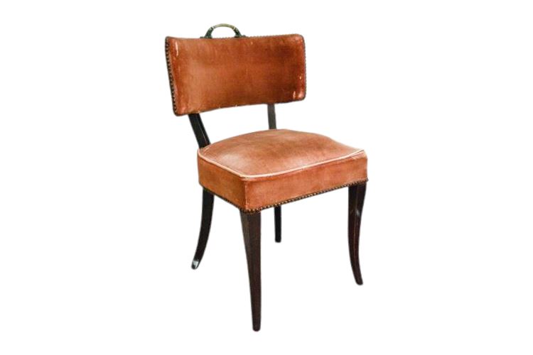 Vintage Upholstered Chair With Tack Trim