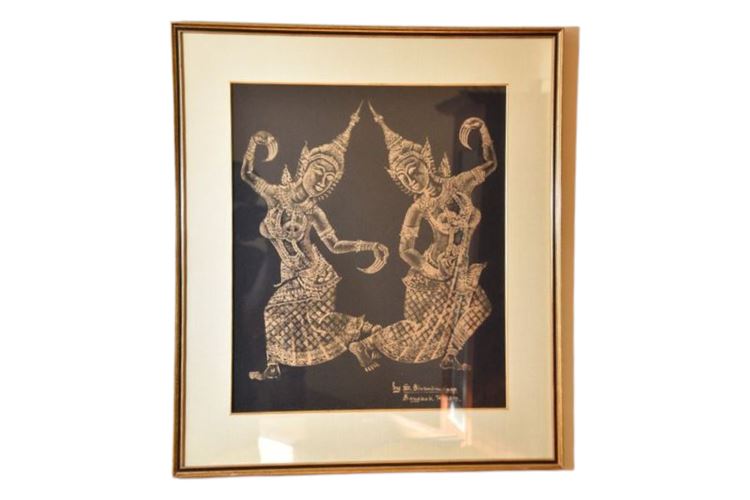 Framed Thai Buddhist Print