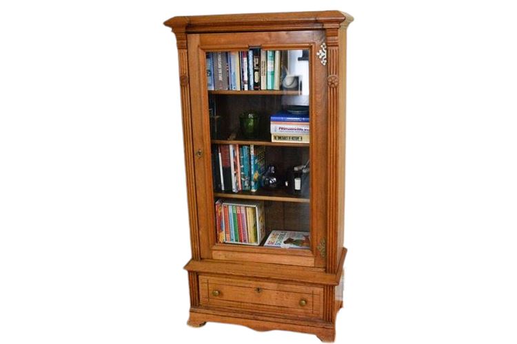 Glass Front Wooden Bookcase