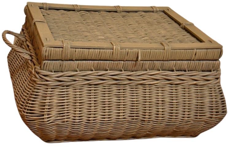 Wicker Storage Basket With Lid