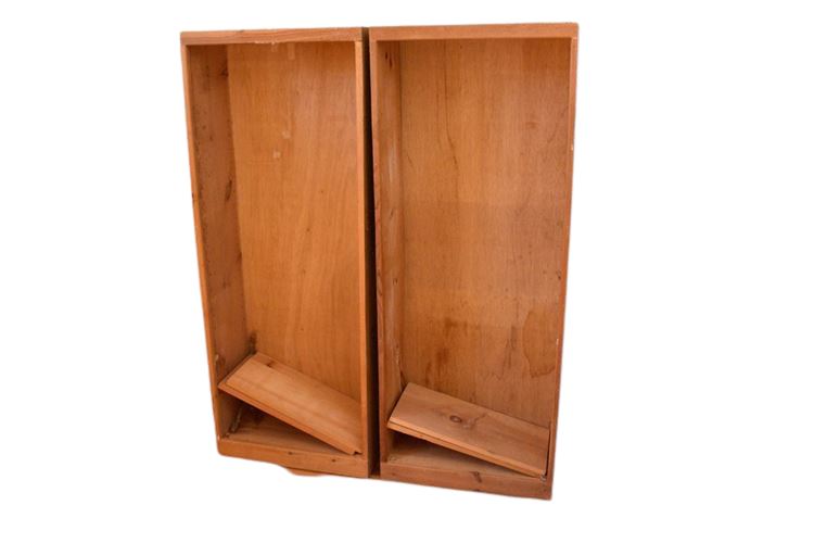 Pair Wooden Bookshelves