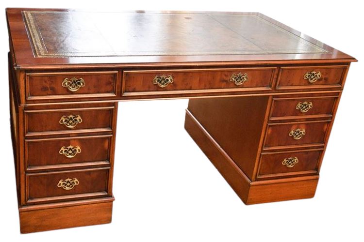 Leather Top Knee Hole Executive Desk