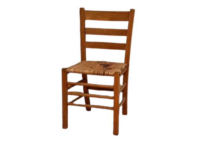 Ladder Back Woven Seat Chair