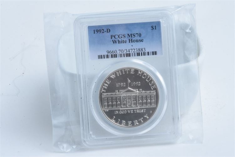 1992 D $1 Coin PCGS MS70 White House