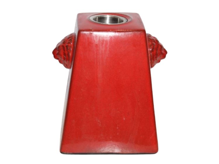 Large Red Ceramic Table Top Fire Pot