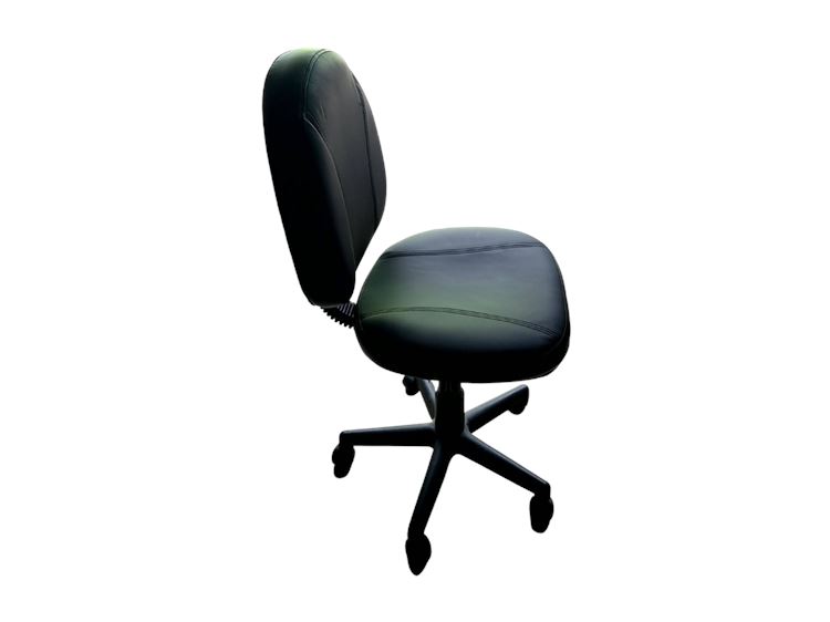 Black Armless Padded Swival Deskchair