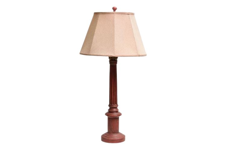 Painted Column Table Lamp With Shade