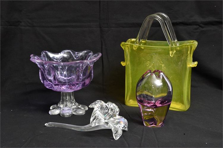 Four (4) Art Glass Objects