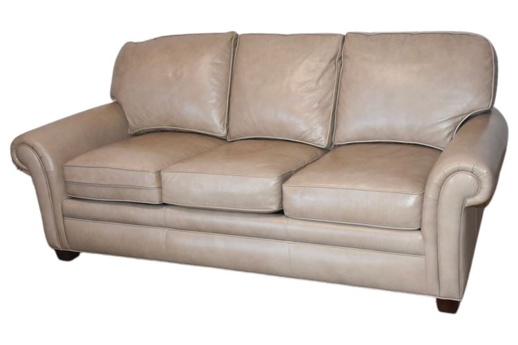 HANCOCK & MOORE Rolled Arm Leather Sofa