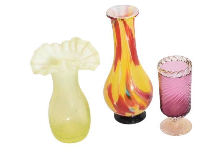 Three (3) Art Glass Objects
