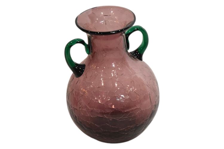 BLENKO Purple Crackle Glass Vase Possibly