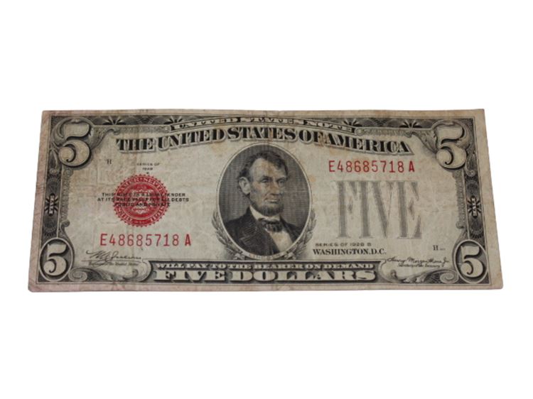 1928 $5 Red Seal Legal Tender Note