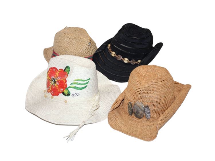 Group Ladies Hats. 4 Pc Flora Bella Raffia, Scala Collezione...