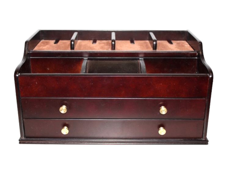 Men's Burlwood-Finish Dresser Valet