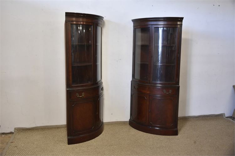 Pair White Furniture Display Cabinets