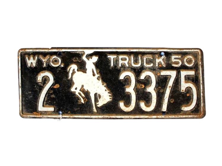 Rare Wyoming 1950 Laramie Co 2 Truck License Plate