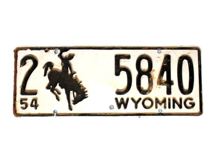 Rare Wyoming 1954 Laramie Co 2 Truck License Plate