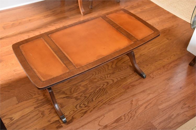 Leather Top Coffee Table