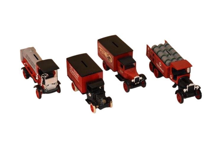 Group Of Vintage Cast Iron Model Vehicle Coin Banks