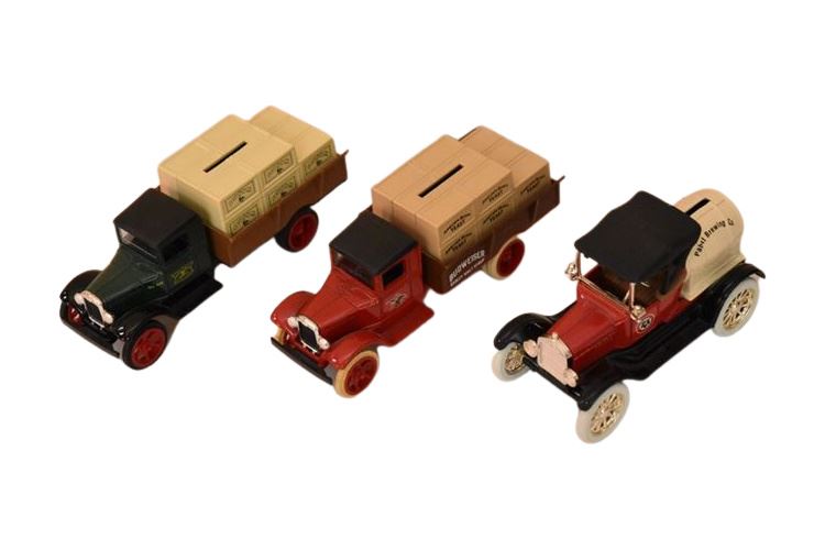 Three (3) Vintage Car Coin Banks