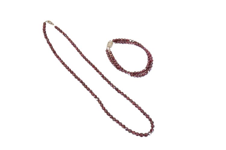 Garnet Necklace and Bracelet Set