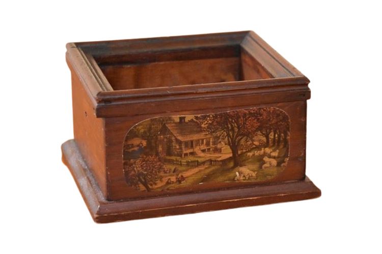 Decorative Wooden Box, Red Leather liner In Bottom