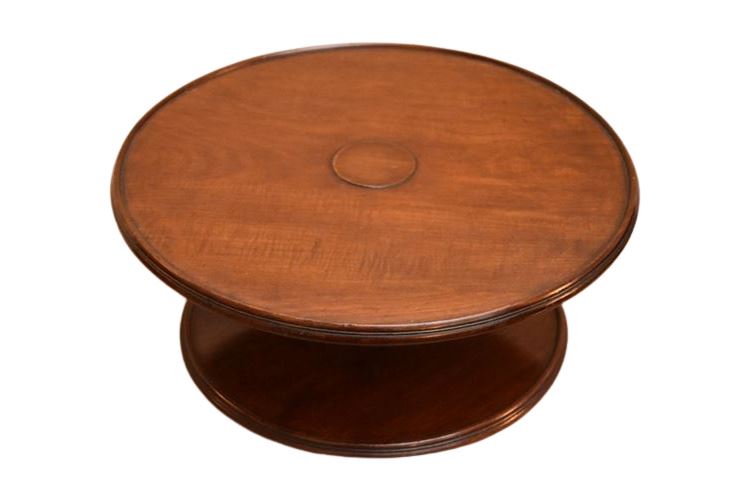 19th C. Antique English Georgian Carved Mahogany Lazy Susan