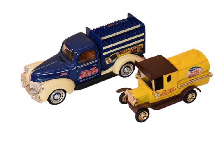 Two (2) Pepsi-Cola Model Trucks