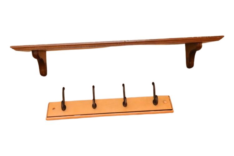 Wall Mounted Shelf and Coat Rack