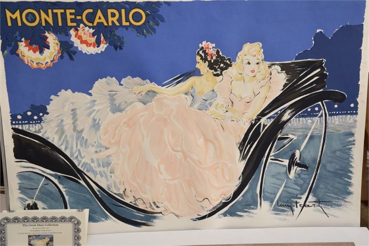 Louis Icart, “Monte Carlo”,  original offset lithograph on paper