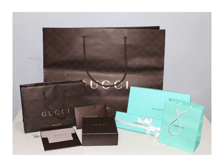 Gucci and Tiffany & Co. Gift Bags and Boxes