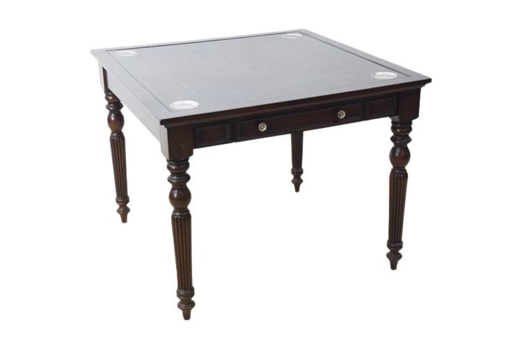 PLAMER HOME Leather Top Games Table
